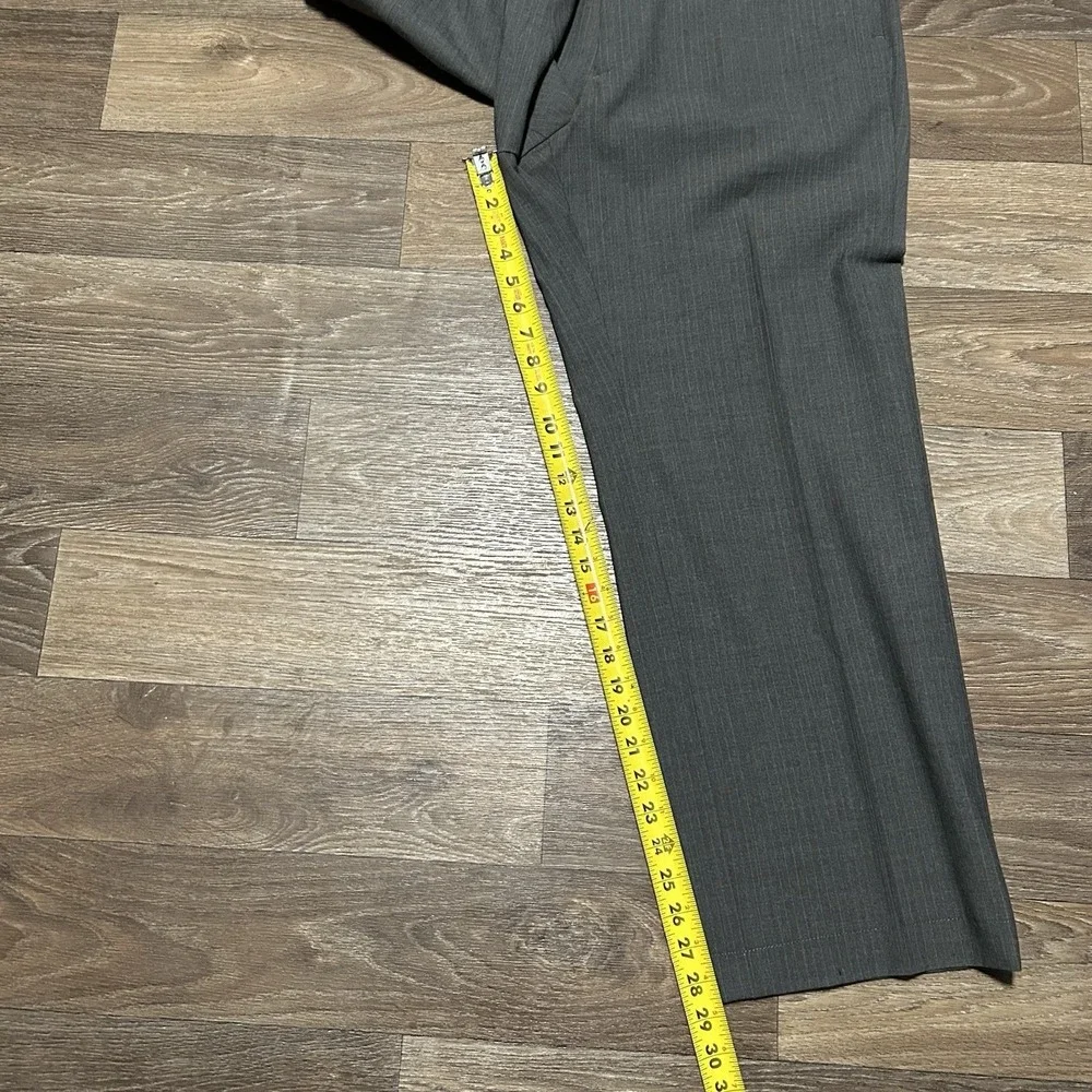 Banana Republic Dress Pants Mens 38x32 Charcoal Grey Wool Blend Pinstripe